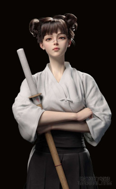 剑道女孩，大神的作品_DAZ3D下载站