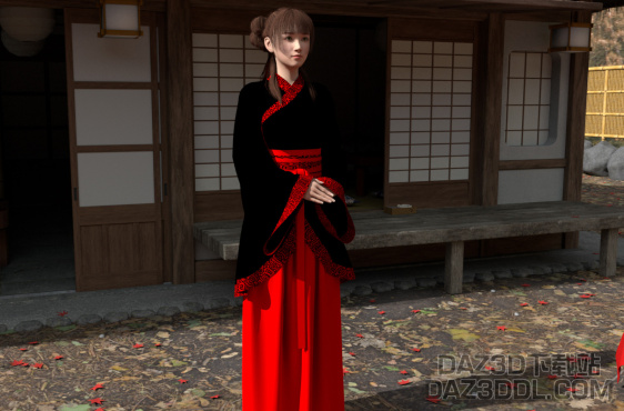 汉服小姐姐（自己做的DAZ模型【不包含头发和场景】+MD中制作的服装）_DAZ3D下载站
