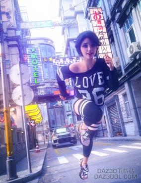 仿赛博朋克风，模拟追逐_DAZ3D下载站
