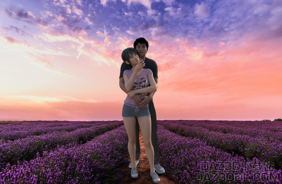 情侣——姑娘好像花一样，小伙儿心胸多宽广_DAZ3D下载站