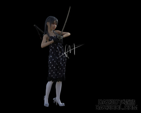 持刀的吸血鬼少女_DAZ3D下载站