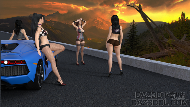 看夕阳_DAZ3D下载站