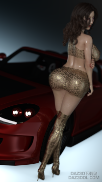 漂亮的车模_DAZ3D下载站