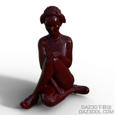 小叶紫檀仿松山牙雕坐女像_DAZ3D下载站