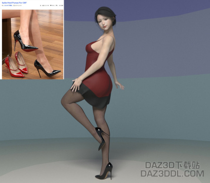 晒一下 Spike Heel Pumps For G8F    效果_DAZ3D下载站