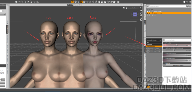 装新资源后  G8和G8.1的脸型又出现问题..._DAZ3D下载站