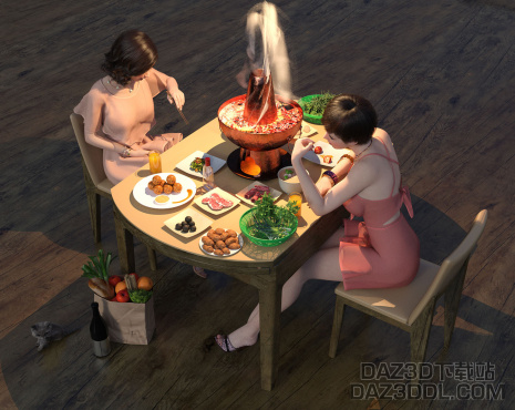 唯  美  食  与  夜  色  不  可  辜  负_DAZ3D下载站