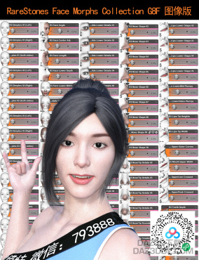 DAZ Rare Stones Face Morphs Collection G8F 图像版_DAZ3D下载站