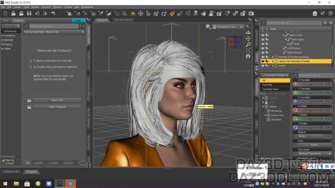 头发问题处理_DAZ3D下载站