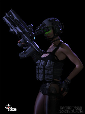 模拟硬核战术风格影棚效果_DAZ3D下载站