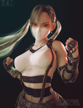 当蒂法绑起了双马尾_DAZ3D下载站