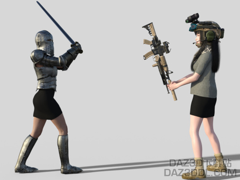 小姐姐击剑_DAZ3D下载站