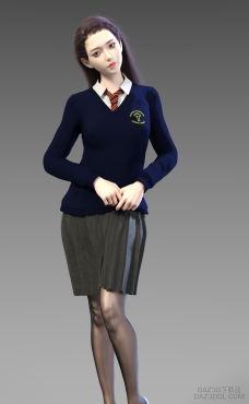 挺好看的一套校服_DAZ3D下载站