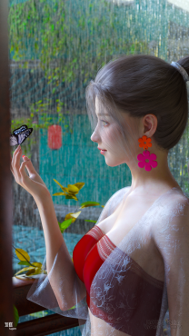 指间悦.雨中蝶_DAZ3D下载站