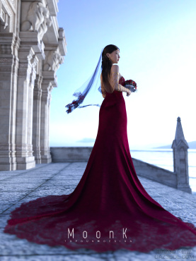 凌岚-红婚纱_DAZ3D下载站