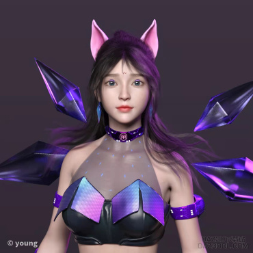 丝袜黑裙女战士_DAZ3D下载站