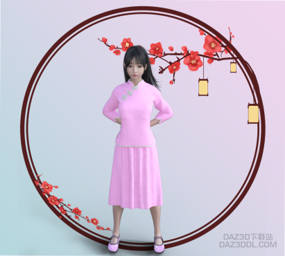 粉色小女孩_DAZ3D下载站