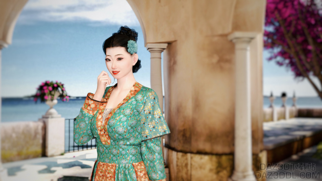 旗袍还是汉服（元气笑容）_DAZ3D下载站