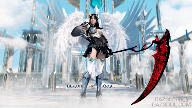 【4K】恶霸天使抢了恶魔的武器_DAZ3D下载站