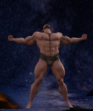 星空下———— 3D 男 POSE自定义练习_DAZ3D下载站