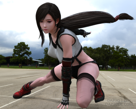 4K重制还原了一下3D区扛把子——蒂法女神（脸部原创魔改）_DAZ3D下载站