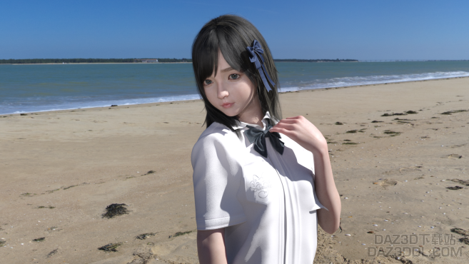 海滩夏季校服_DAZ3D下载站