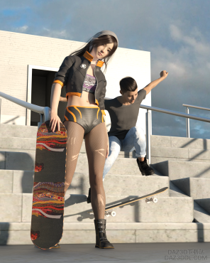 滑板三张_DAZ3D下载站