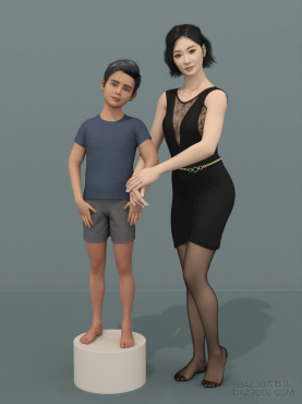 跟儿子合影_DAZ3D下载站