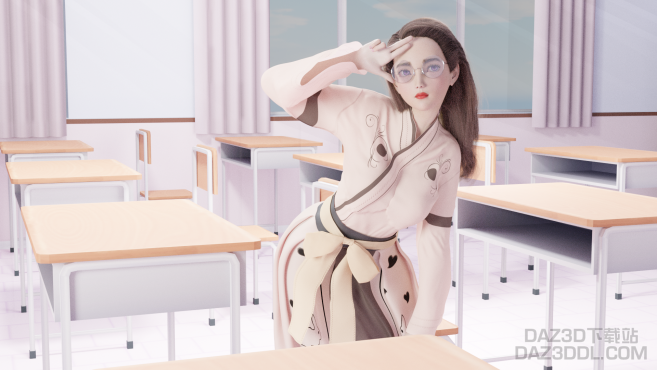 教室里的小姐姐_DAZ3D下载站