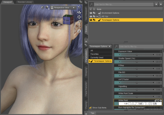 人物皮肤白皙（变白）探索_DAZ3D下载站