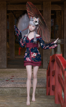 银发小妖狐_DAZ3D下载站