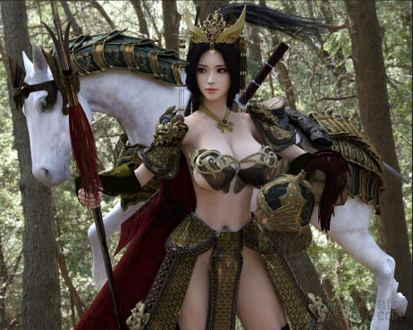 国庆节快乐！升级配置弄了套8K女元帅出征（网站压缩画质）_DAZ3D下载站