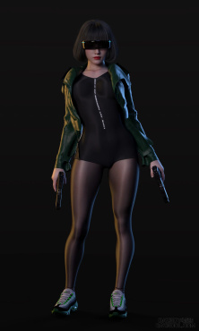 黑丝少女持枪出战_DAZ3D下载站