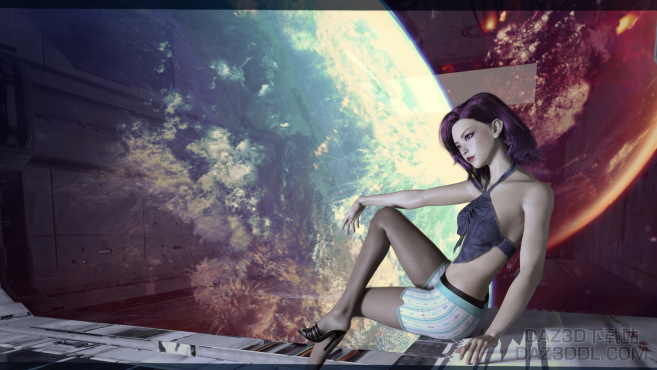 孤独的宇宙太空仓_DAZ3D下载站