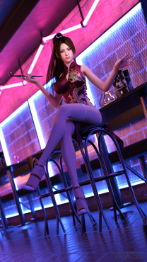 不知火舞 酒吧_DAZ3D下载站