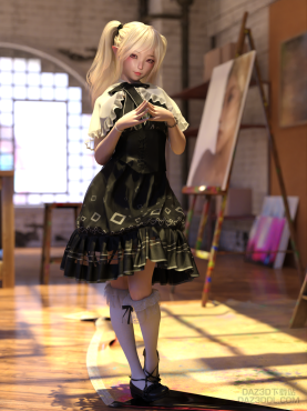 白毛红瞳_DAZ3D下载站