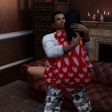 烛光里的约会和意外的电话！_DAZ3D下载站