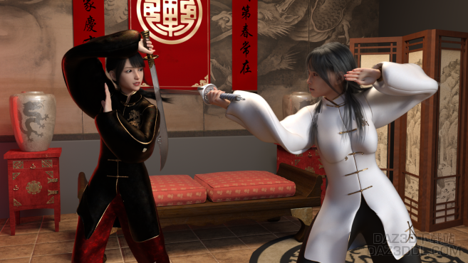 武术切磋_DAZ3D下载站