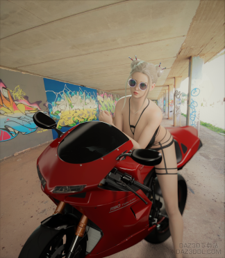 机车与美女_DAZ3D下载站