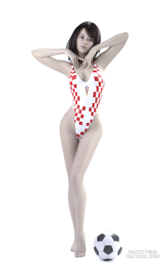 足球宝贝-克罗地亚、日本、英格兰_DAZ3D下载站