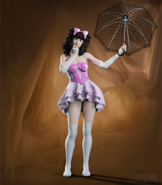 打伞的嫩模_DAZ3D下载站