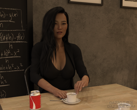 喝咖啡_DAZ3D下载站