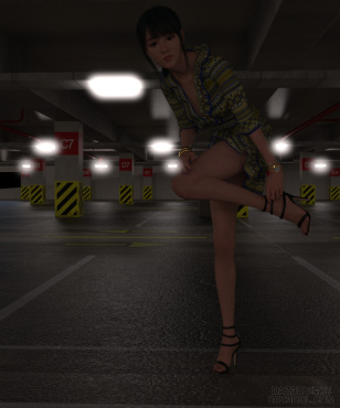 在車場內相遇的曉彤妹妹_DAZ3D下载站