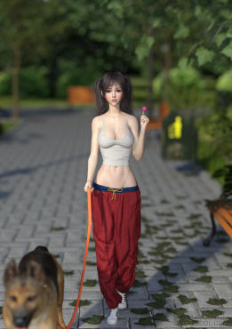 遛狗_DAZ3D下载站