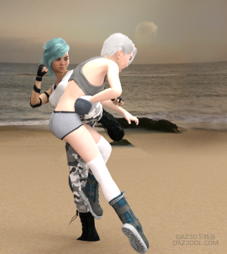 女子摔跤练习_DAZ3D下载站