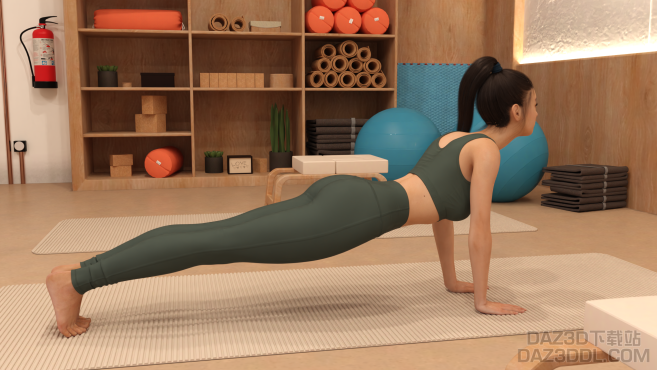 练习瑜伽_DAZ3D下载站