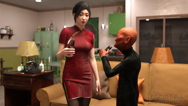 不要和陌生人喝酒哦~_DAZ3D下载站