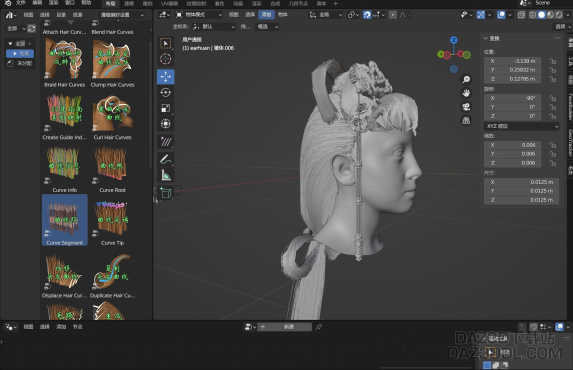 daz自带毛发生成插件以及blender毛发制作使用_DAZ3D下载站