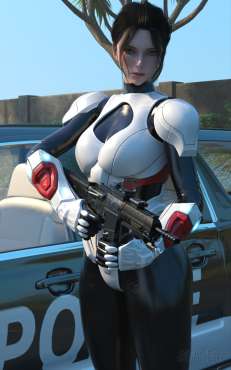 战斗服美女1_DAZ3D下载站
