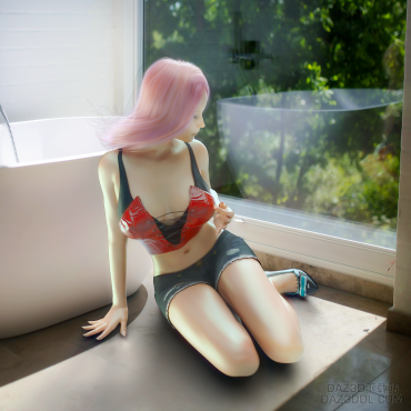 浴室窗前_DAZ3D下载站